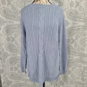 RD style Fisherman sweater size Medium Blue Cable knit cozy Stitch Fix office